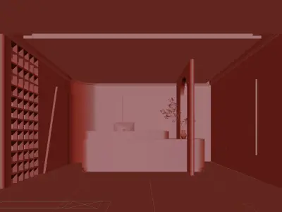 Modern reception lobby 3D model