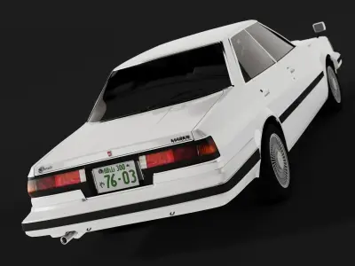 Toyota Mark II GX61 HARDTOP  Low-poly 3D model