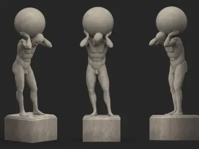 Atlas Statue Low-poly 3D model