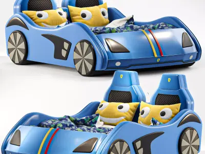 child bed car ferrari storage Low poly Low-poly 3D model