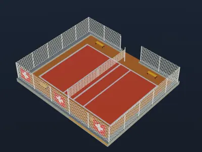 Volleyball Stadium - Switzerland Low-poly 3D model