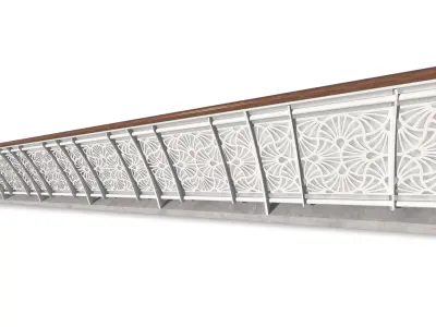 Hand rail fence metal sheet laser cut 3D model