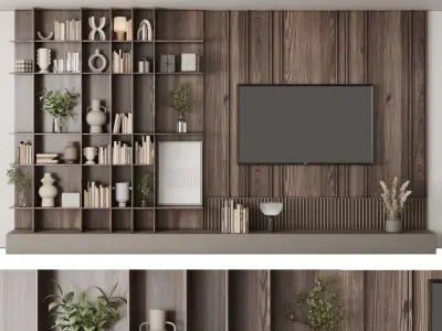 Tv Wall Set 09 Low-poly 3D model