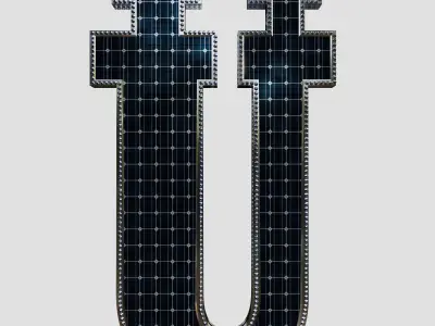 Solar Panel Letter - U 3D model