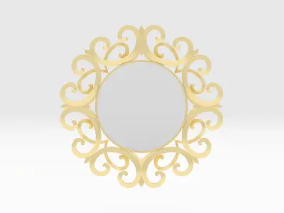 Mirror 1 silver ornate frame 3D model