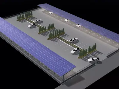 Solar parking layout 25-35 3D model