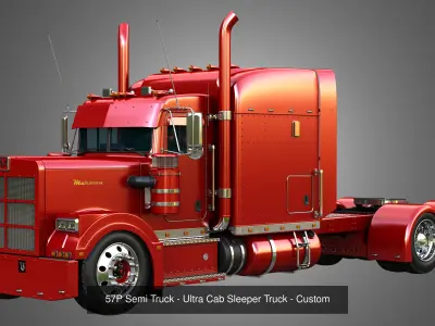 57P Semi Trucks - Custom Semi Trucks  2 in 1 3D Model Collection