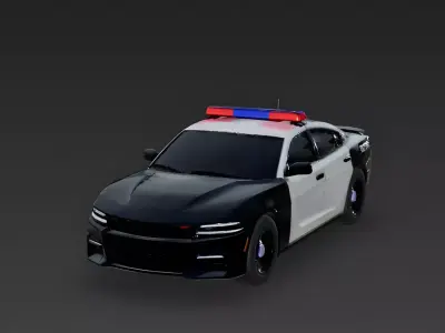 Modern Urban Police Patrol Sedan 3D Model Low-poly 3D model