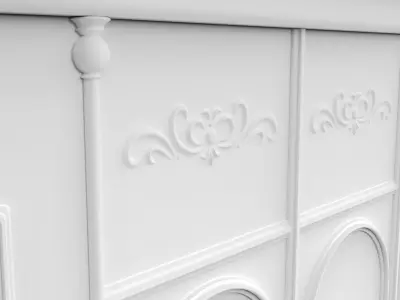 Luxury Reception Counter Desk 4 3D model