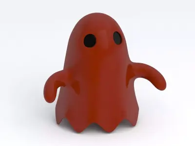 Little Cartoon Ghost Red 3D model