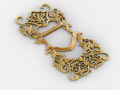 Heraldry ornate gold piece of jewelry 3D Model Collection