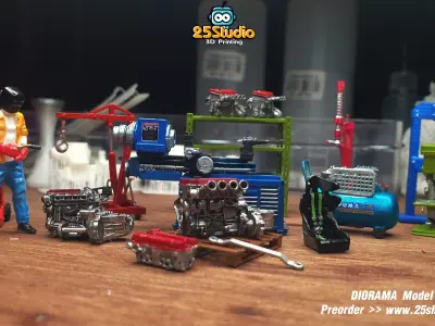 Garage diorama 3D print model