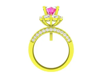 A7434 Luxury Hongkong Diamond Engagement Ring for Women 3D Model 3D print model