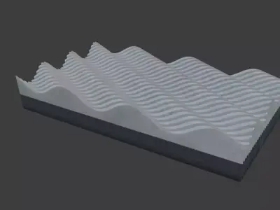 Modern wave  panel wall Futuristic structure Artistic Decoration 3D model