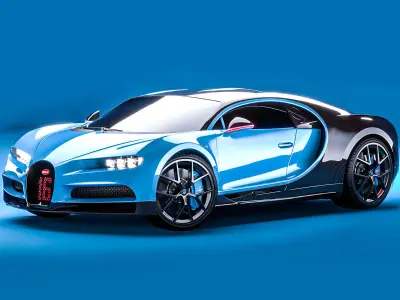 Realistic Bugatti Chiron Sport 2021 Collection 3D Model Pack