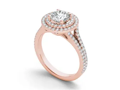 Solitaire ring model 3D print model 9