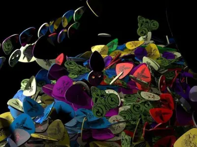 Guitar Plectrums Free low-poly 3D model