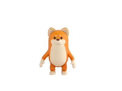 Rigged Shiba Dog Character 3D model