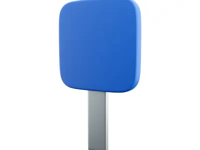  3d motorway sign  cartoon icon 3D model