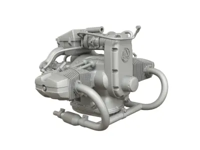 Engine of motorcycle Ural 12 scale 3D print model