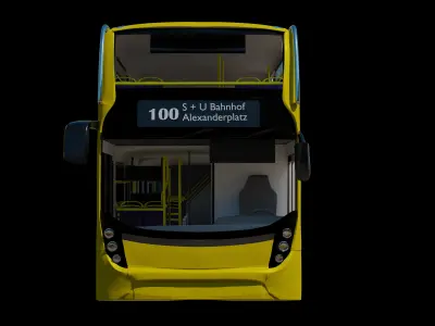 Lowpoly City Bus with interior Low-poly 3D model Low-poly 3D model
