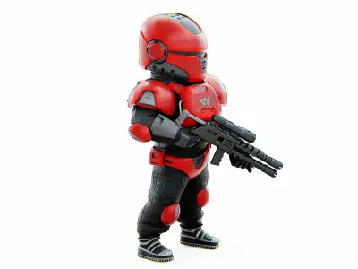 CYBER SOLDIER XC-200 Rigged for Unreal Engine - Unity - MIXAMO  3D model