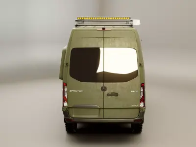 Mercedes Sprinter 4x4 Overlan Camper Military Green 3D model