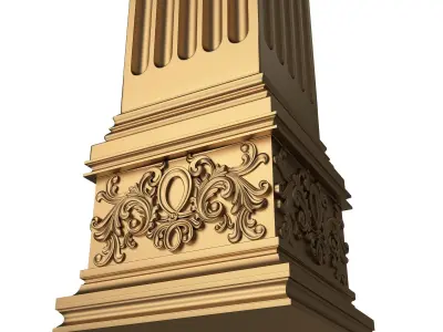 Column Capital 1304 Low-poly 3D model