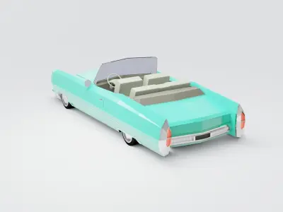 Low Poly 3D Cadillac toy convertible Low-poly 3D model