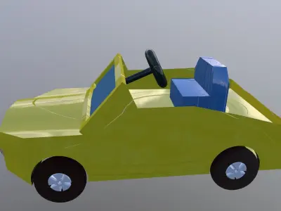 Game Ready Car paper Low-poly 3D model