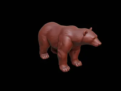 Polar Bear Animal Sculpture 3D print model