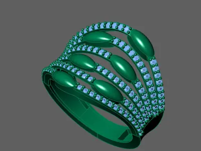Womens Rings With Stone Ring Ready STL 3DM Models Rings women 3D print model