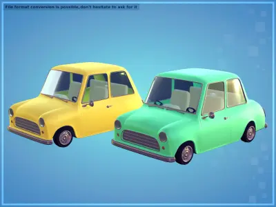 Cartoon Cars Low-poly 3D model