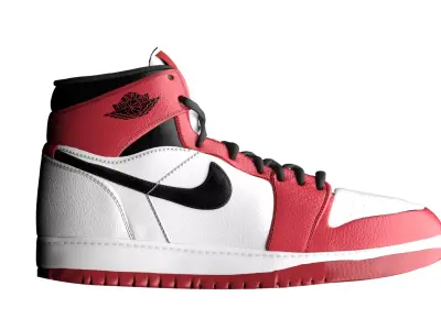 Air Jordan 1 Mid Chicago Low-poly 3D model
