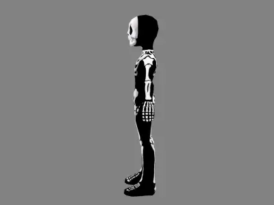 Cartoon Halloween costume - Boy Skeleton Low-poly 3D model