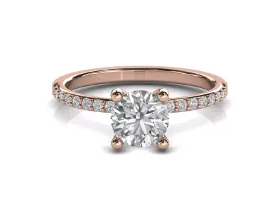 STL 3DM Print Ready Women Diamond Ring Lightweight Printable  3D print model 156