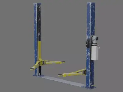 Two Post Lift 1B  Low-poly 3D model