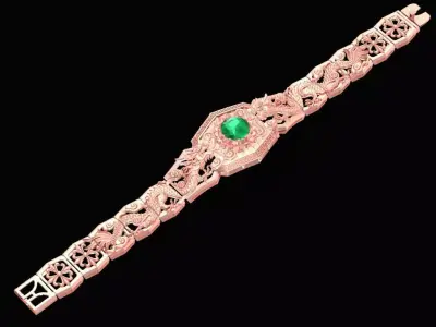 Luxury Dragon Ruby Bracelet Jewelry 3D Model 82a 3D print model