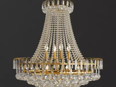 Luxury Royal Empire Golden European Crystal Chandelier 3D model