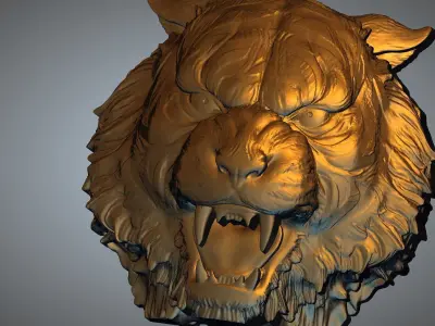 Tiger face 3D print model