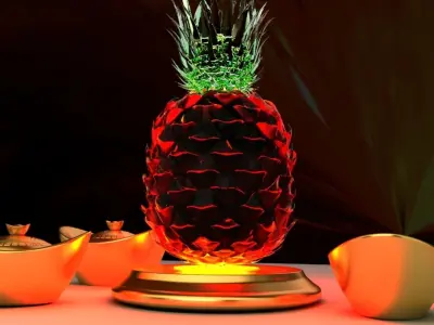 Chinese gold ingot 3D model