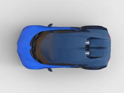 Bugatti Chiron Low-poly 3D model