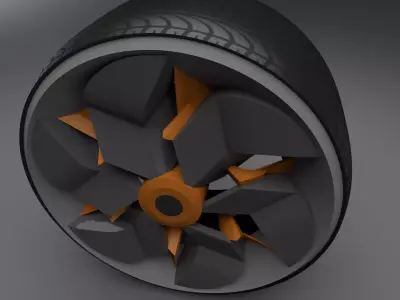 Concept Car Rim 3D Model Low-poly 3D model