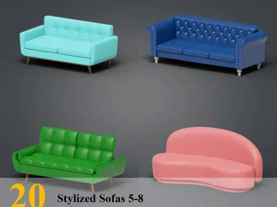 Stylized Interior Game Asset- Game ready 3D model