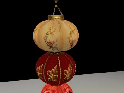 Chinese red lantern 3D model 41