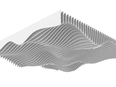 Parametric Ceiling Wave Contour Design with Hangers 3D model