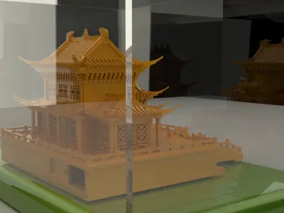 Chinese golden house  3D model