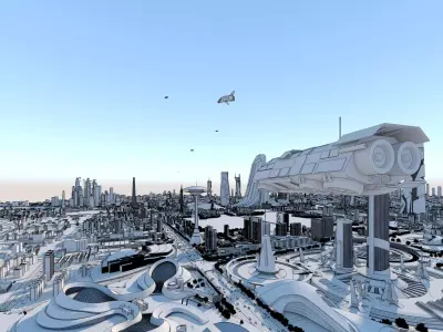 FUTURE CITY Low-poly 3D model purchase