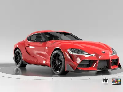 Toyota Supra -Rigged- Render Ready-unreal-vray-redshift 3D model
