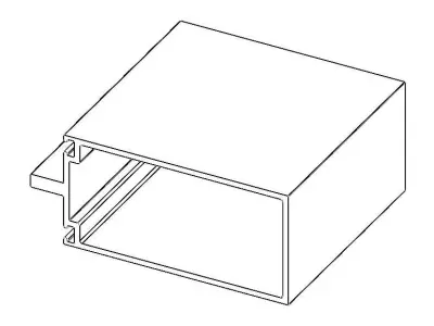 Extruded Aluminium Profile Enclosures Set for Curtain Wall Low-poly 3D model